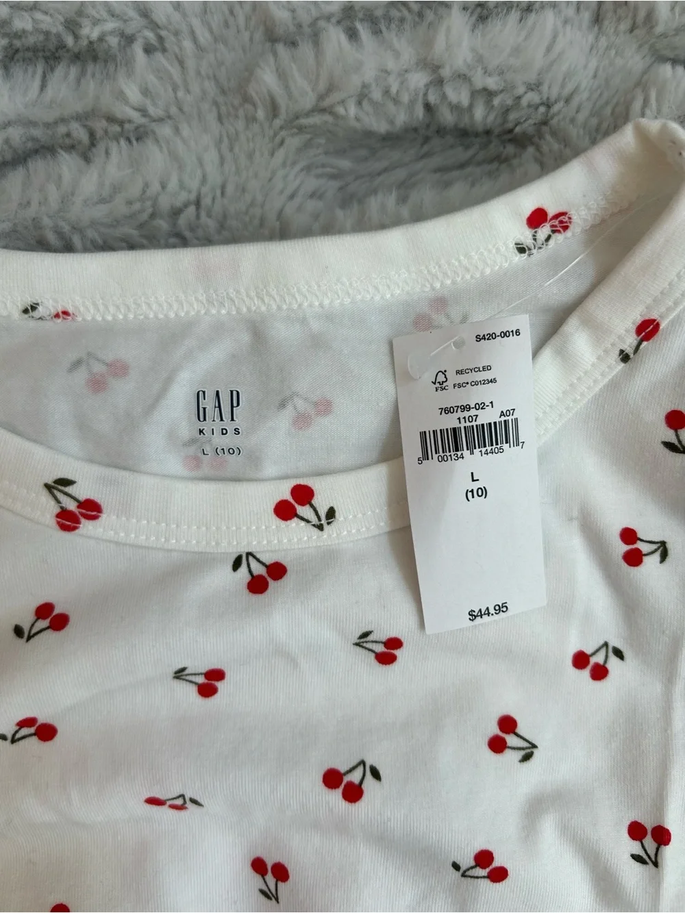 🍒 NWT! GAP Kids White Cherry Print Tee and Skort Matching Set